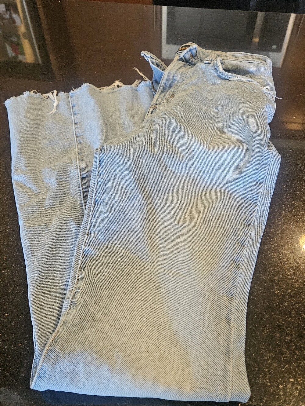 Lee's Light Blue Women's High-Rise Straight Jeans. Women's Flared leg.
